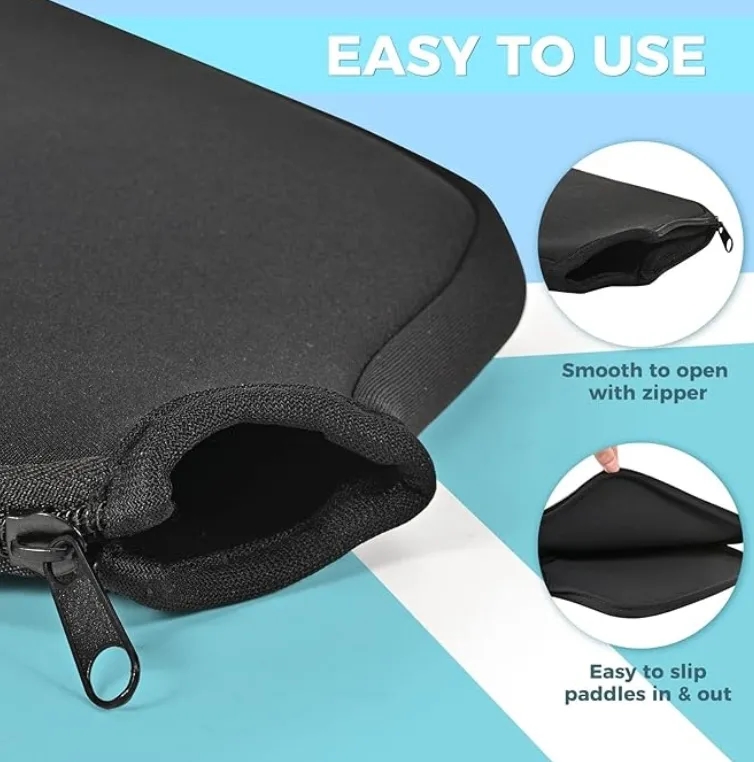 Custom Logo Pickleball Paddle Cover Bulk Wholesale Scuba Fabric Universal Size 3