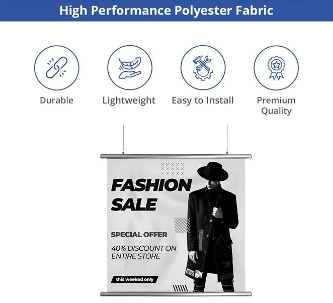 Hanging Clamp Bar Banners - 3' x 2' 7