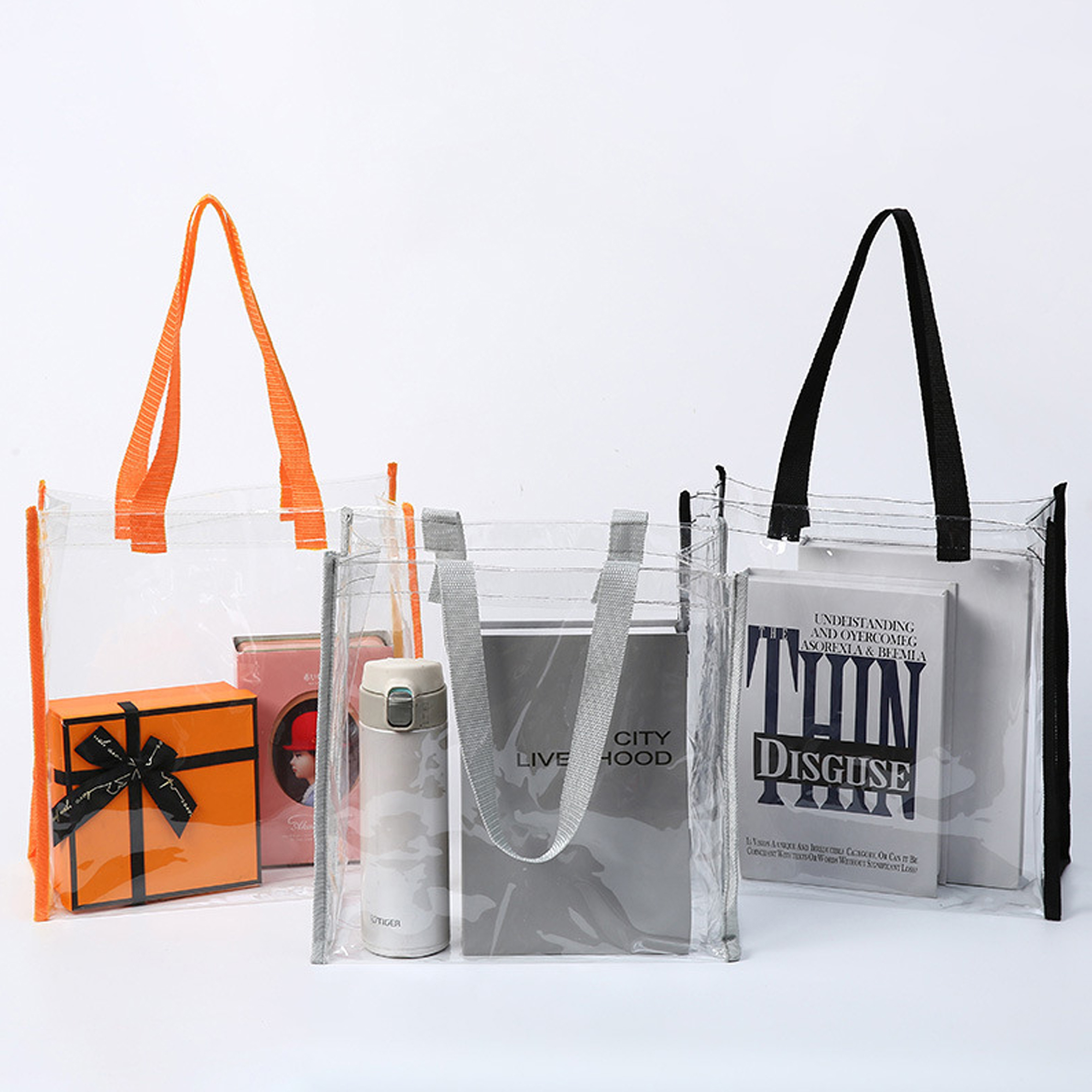 PVC Plastic Clear Tote Bag With Handles 2