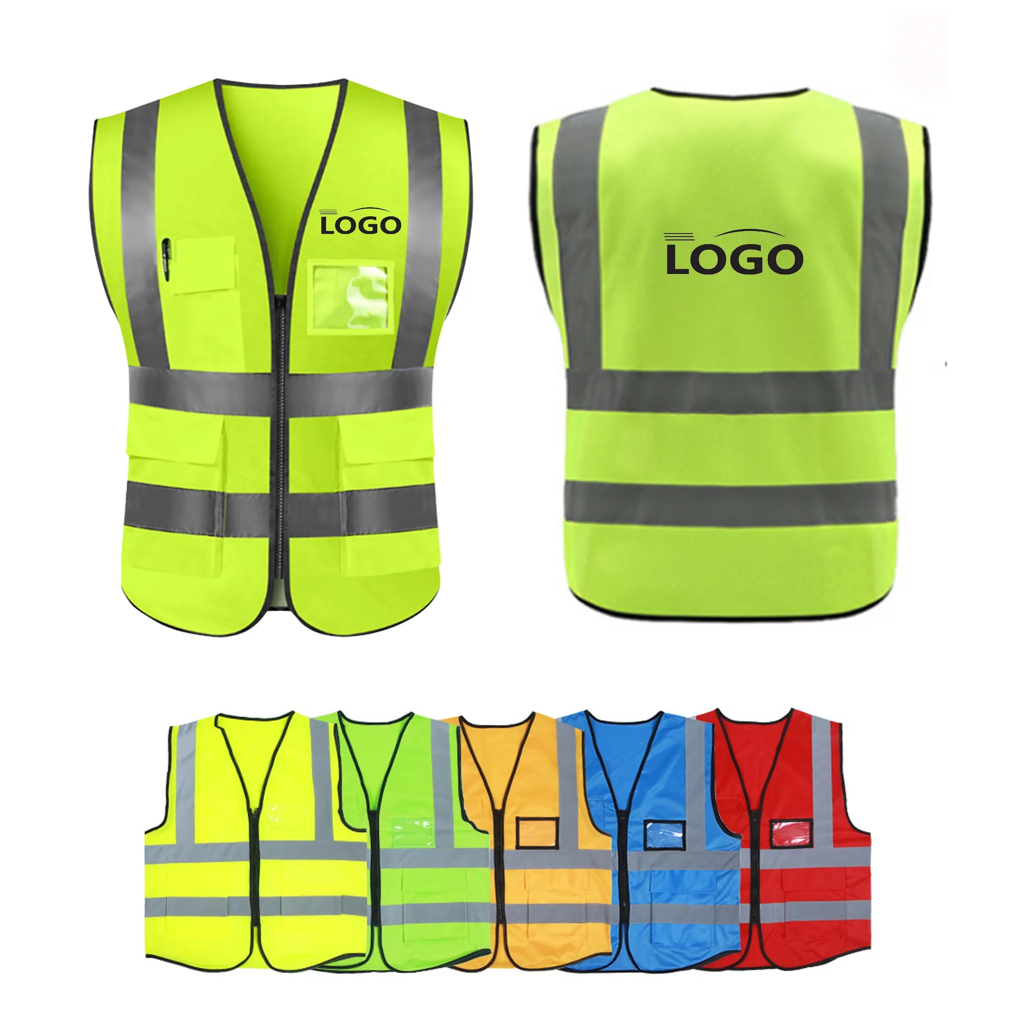 High Visibility Zipper Safety Vest 1