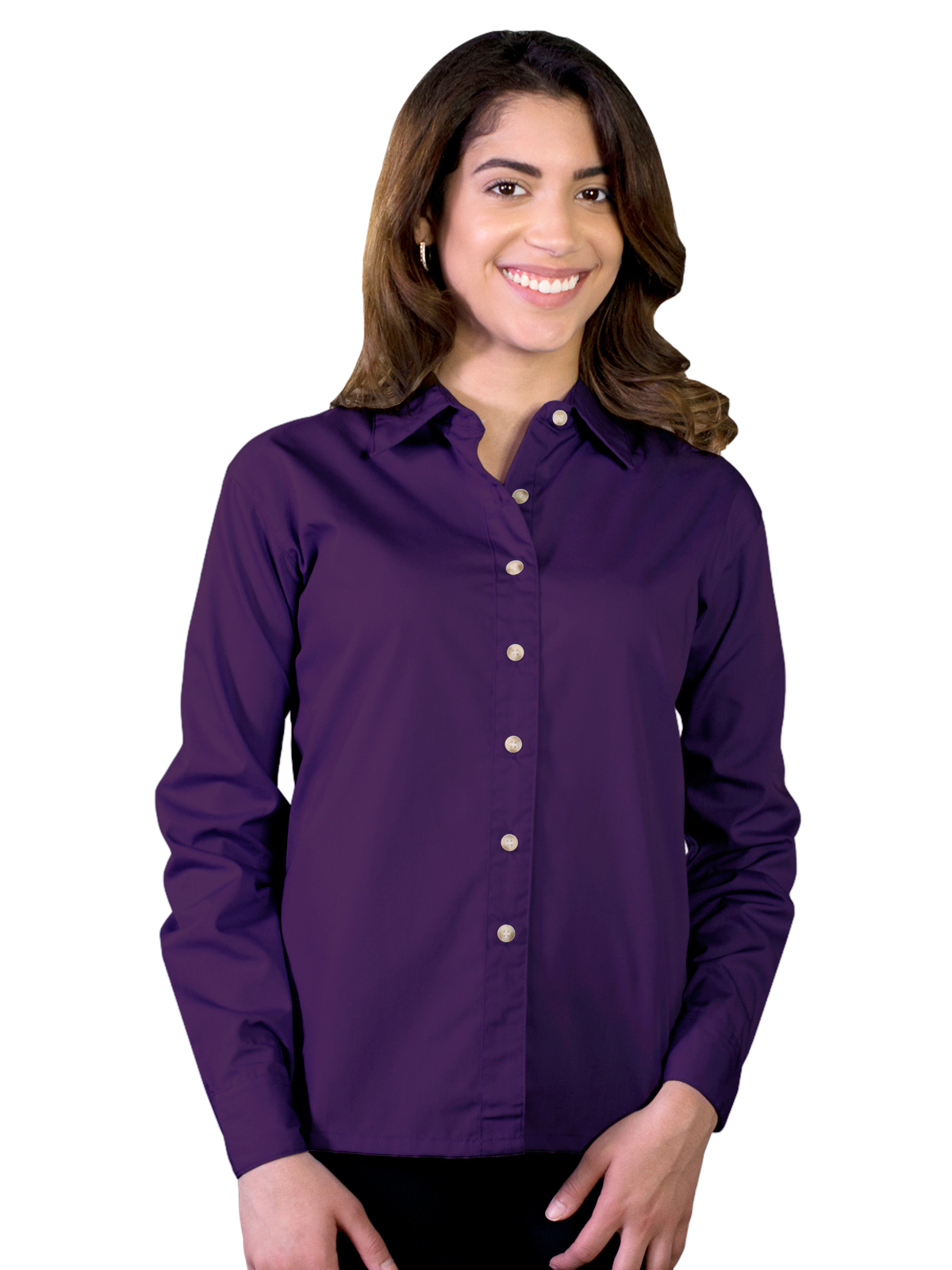 Blue Generation - Women's Pocketless Long Sleeve Superblend Poplin Shirt 64