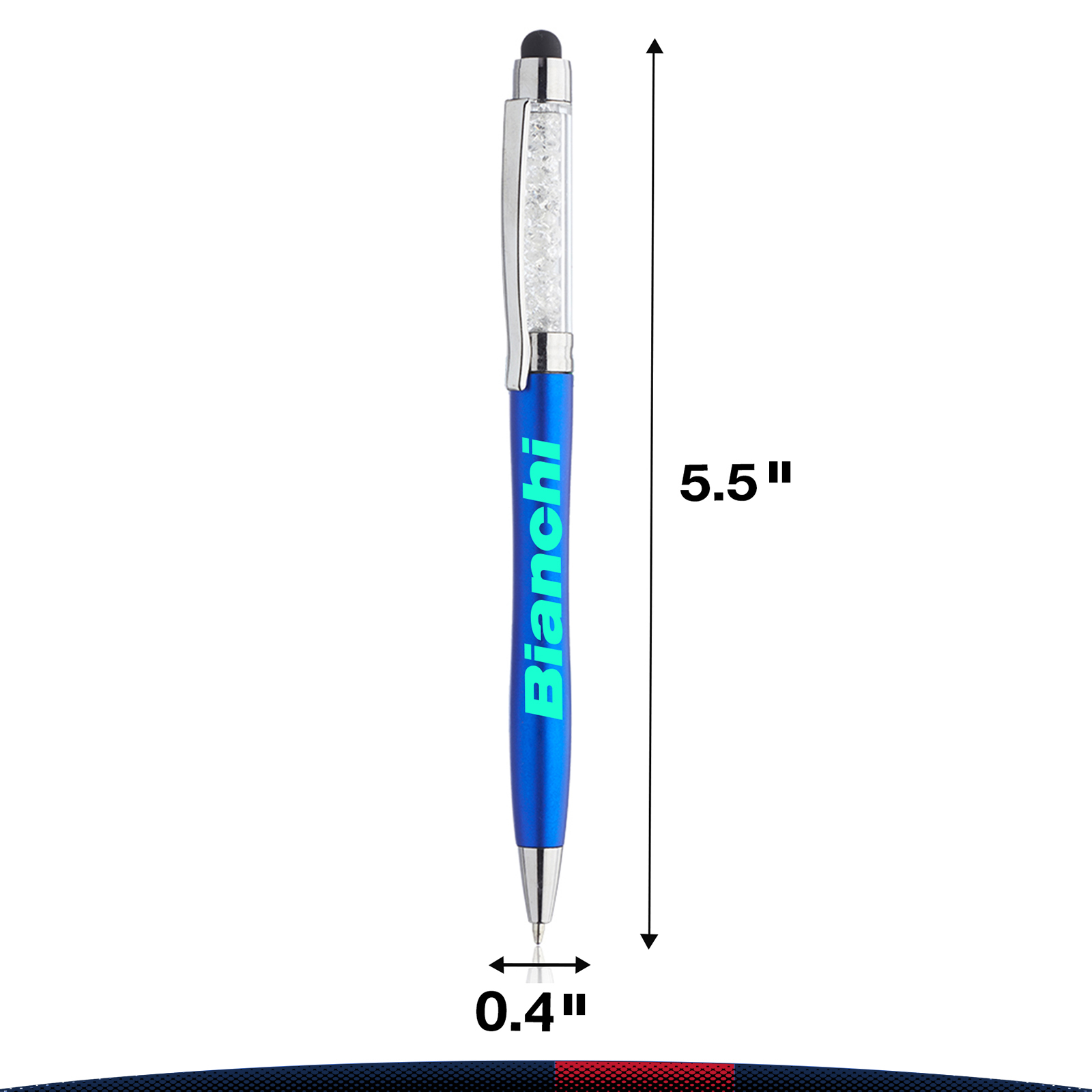 Payton Crystalline Plastic Ballpoint Pen With Stylus 2