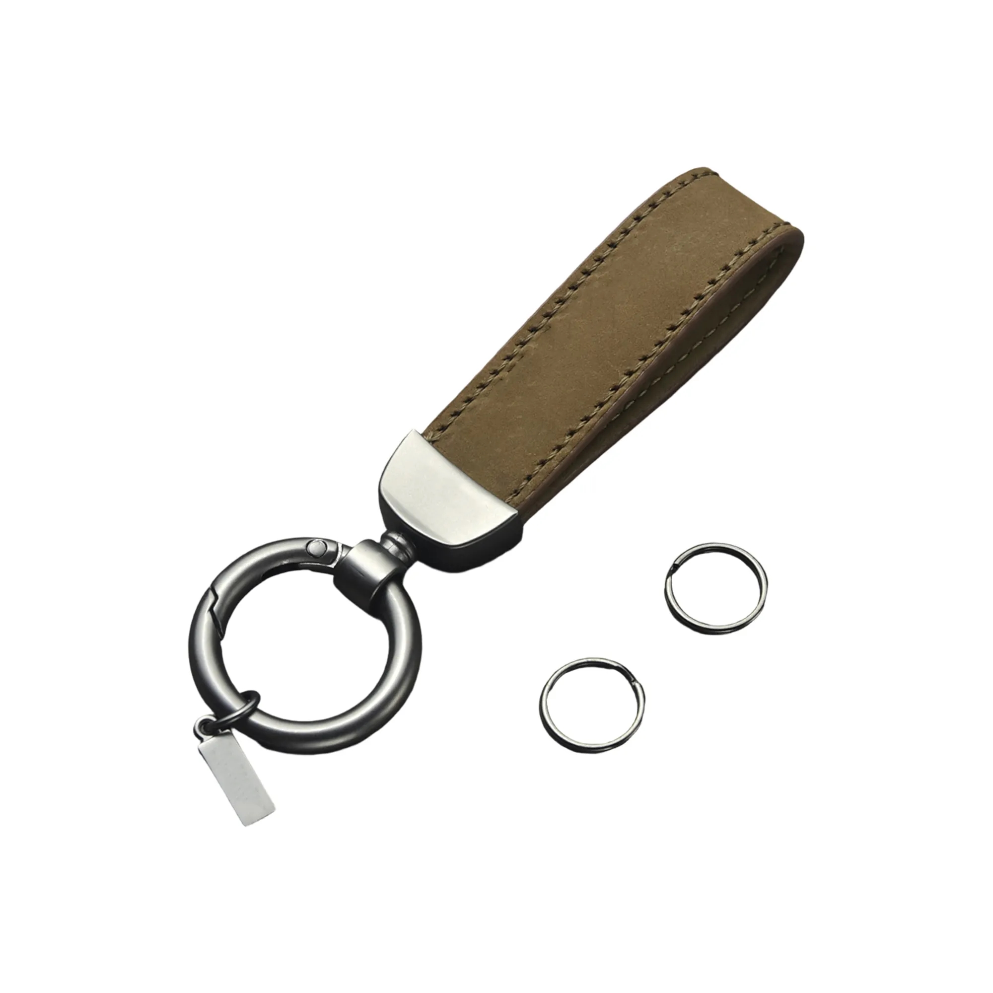 Cowhide Leather Keychain with Zinc Alloy Hardware 8