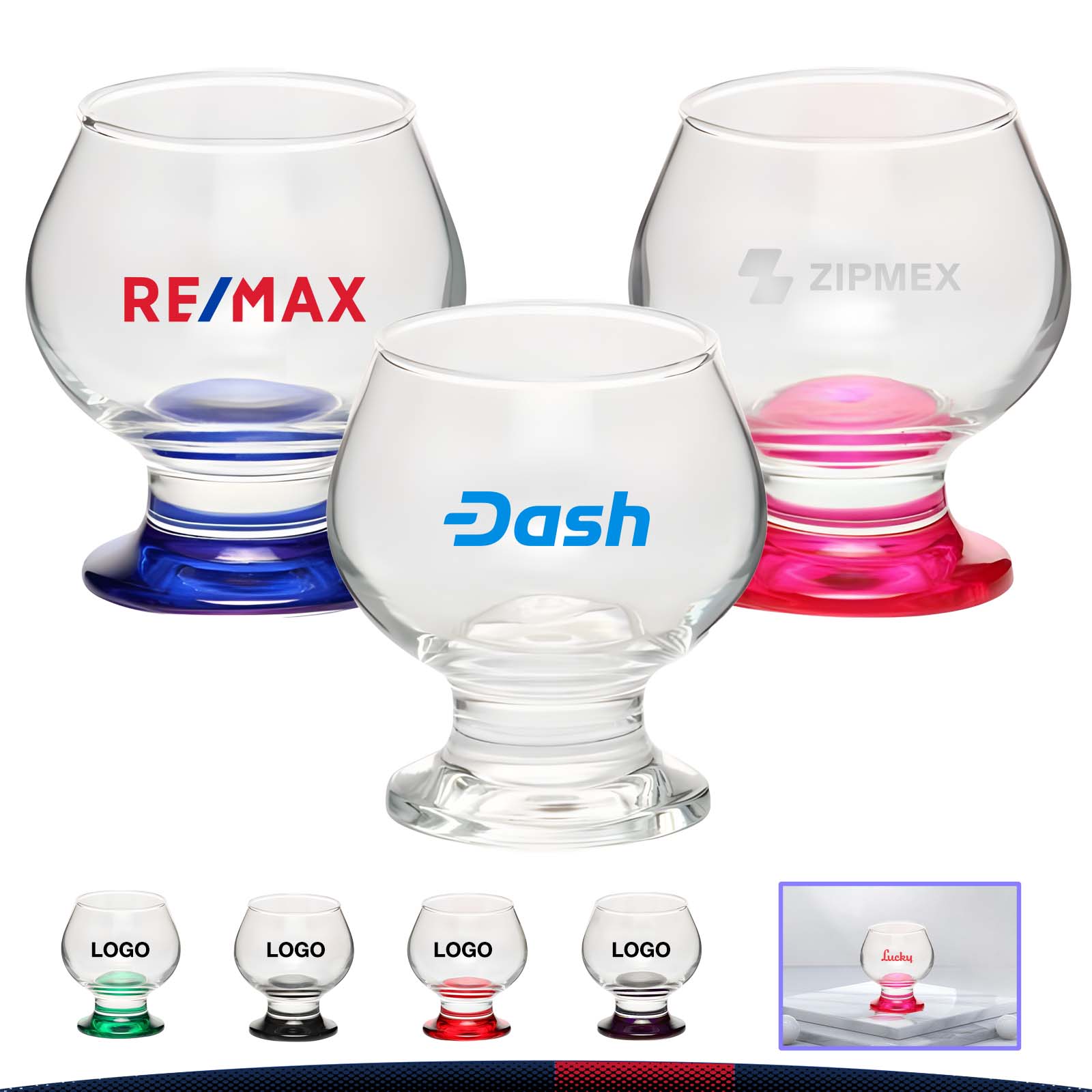 6.5 oz. Crystal Brandy Glasses 9