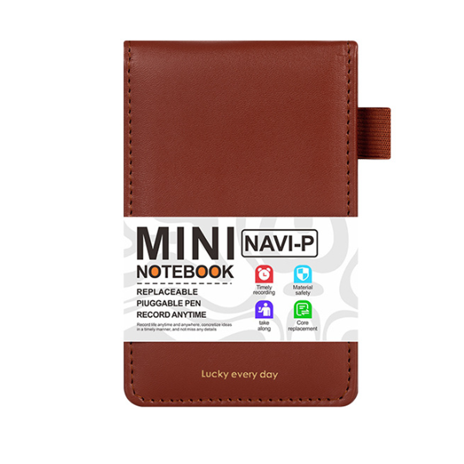 Imitation leather A7 portable multi pocket notebook 3