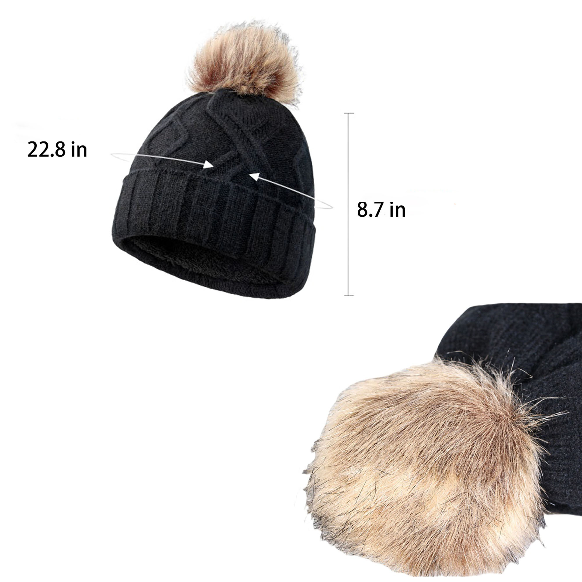 Womens Slouchy Winter Knit Beanie Hat 3