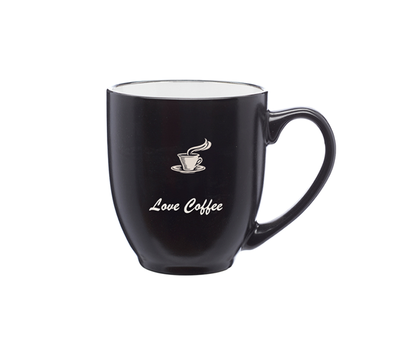 Two-Tone Black Matte Ceramic Mug, 16 oz. 5