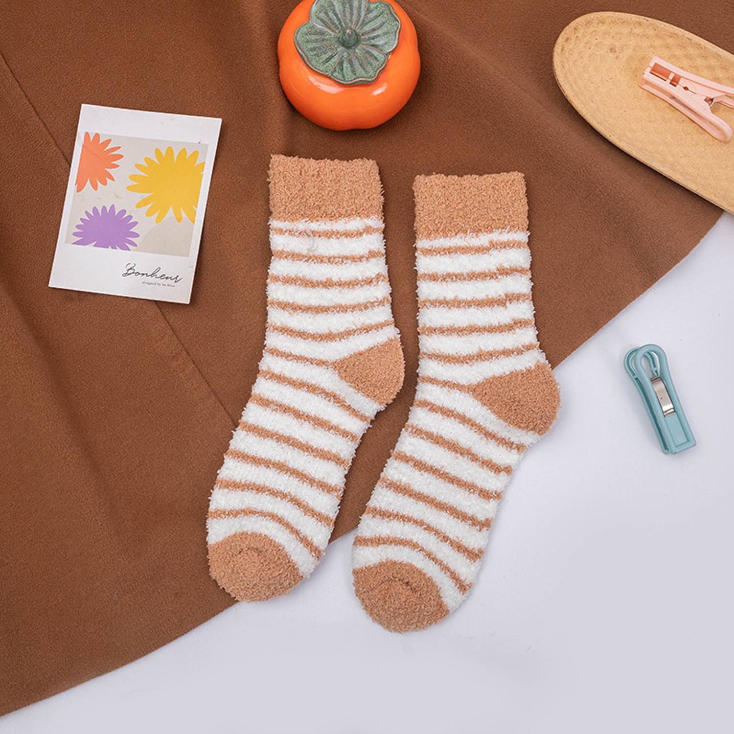 Polyester Winter Thick Coral Fleece Crew Sock 10
