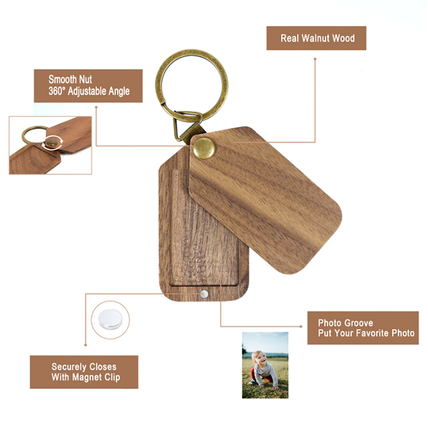 Wooden Photo Frame Keychain 6