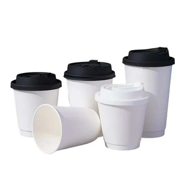 12 oz Eco-Friendly Disposable Paper Cups with Lids 4