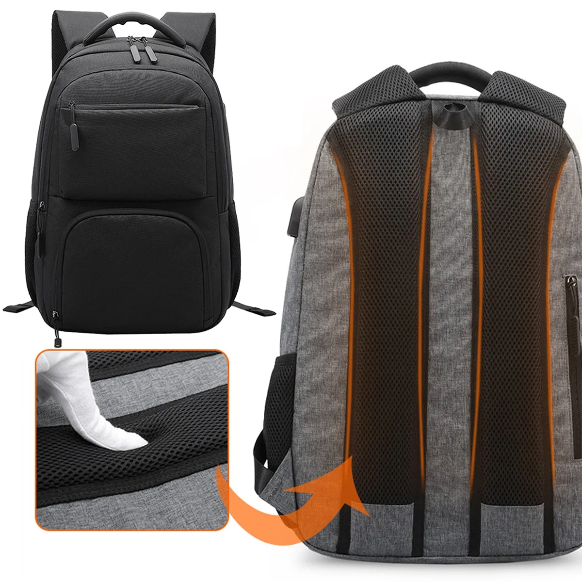 Business Anti Theft Travel Backpack With USB Charging Port 4