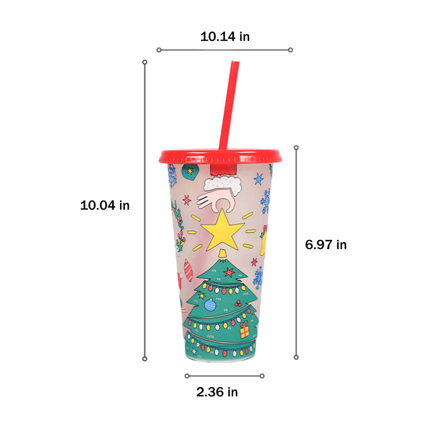 24oz Reusable Color Changing Plastic Cold Drink Cup 11
