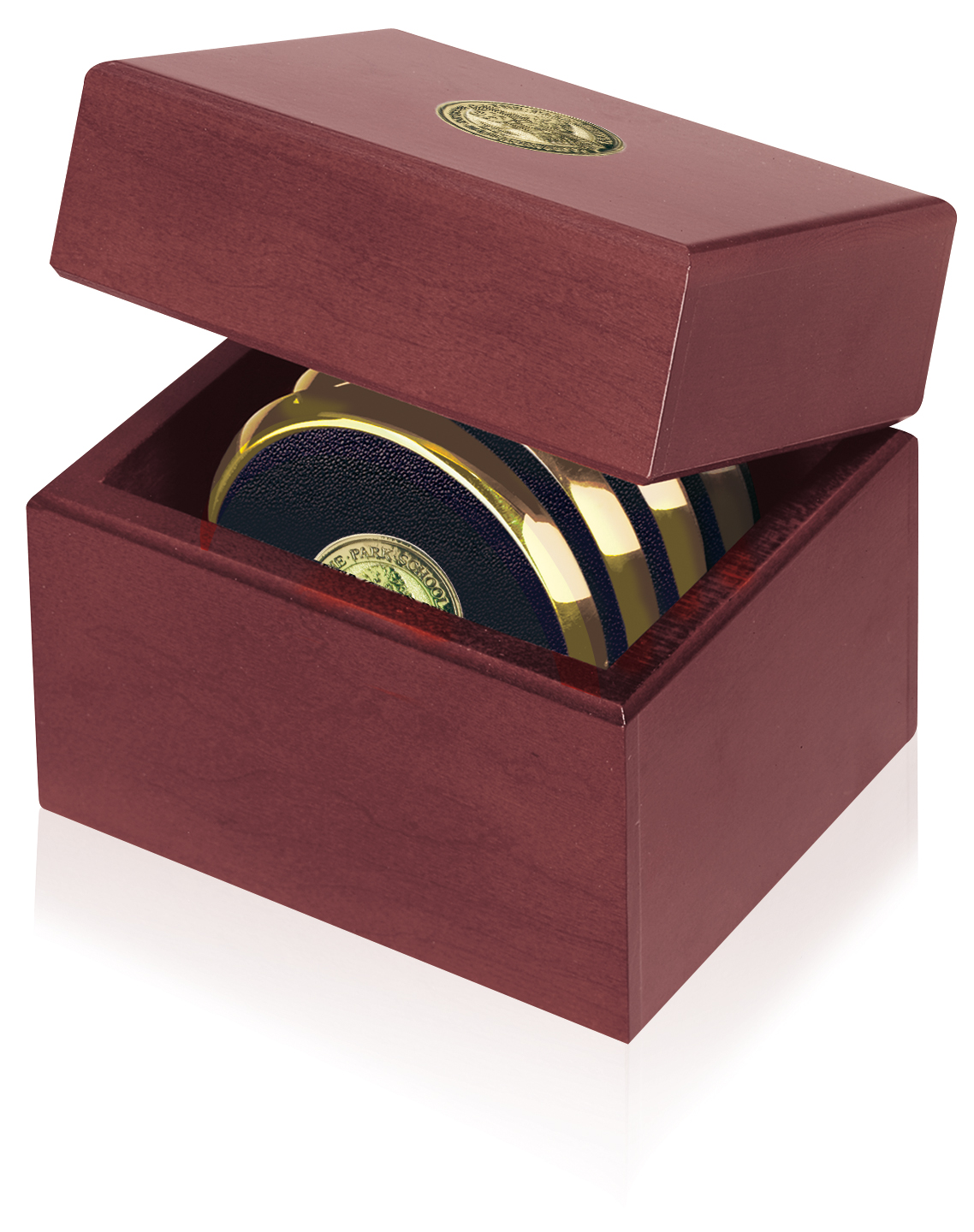 JAFFA® Four Coasters with Solid Cherry Chest 12