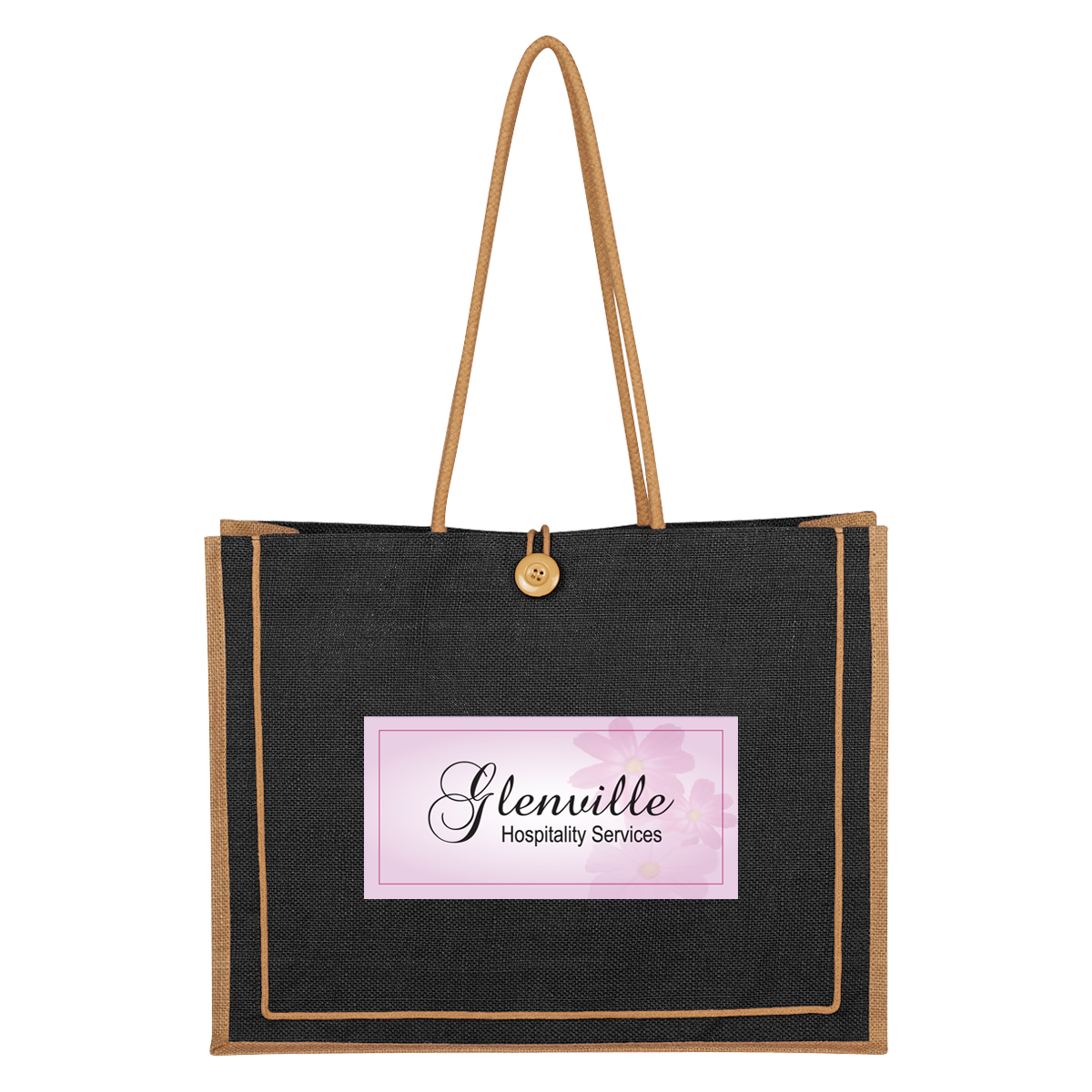 Paradise Jute Tote Bag, custom tote bag with logo imprint 6