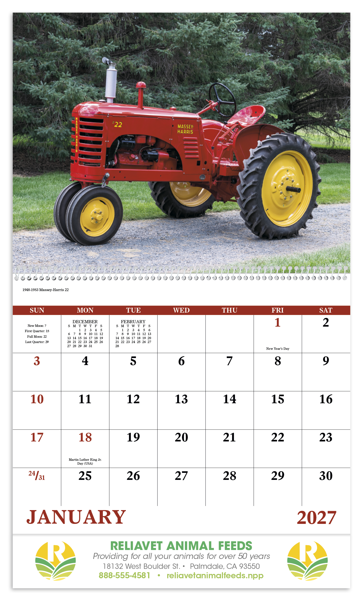 Good Value™ Classic Tractor - Spiral Calendar 45