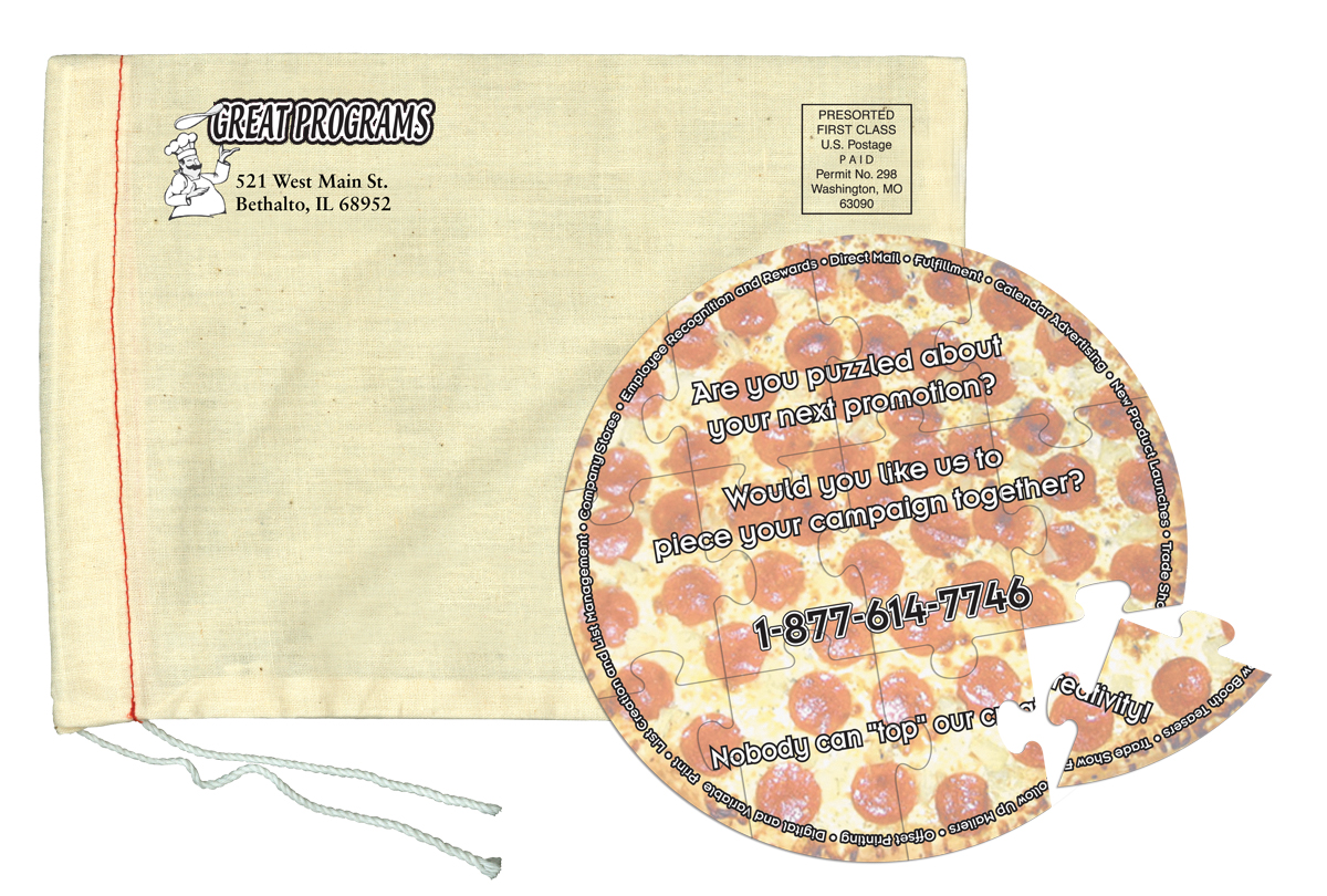 12 Pieces - 5 1/2" Diameter - Small Puzzle in Cotton Bag 2