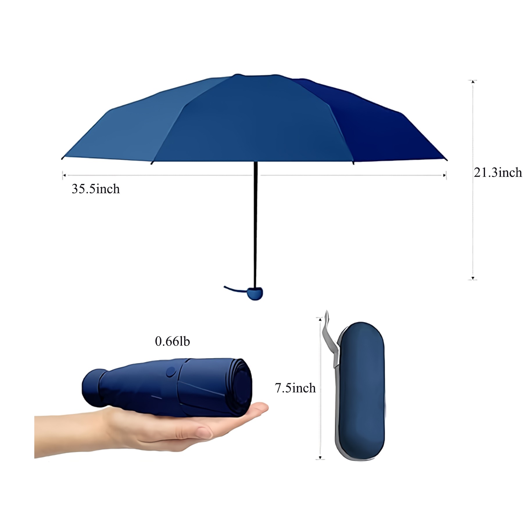 Mini Compact Umbrella With Case 2