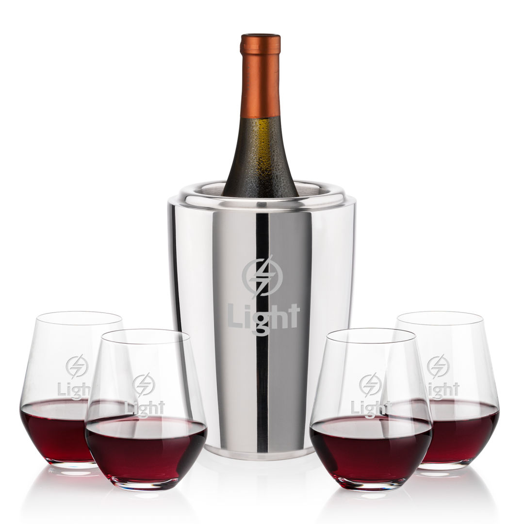 Pescara Wine Cooler & Reina Stemless Wine Set 2
