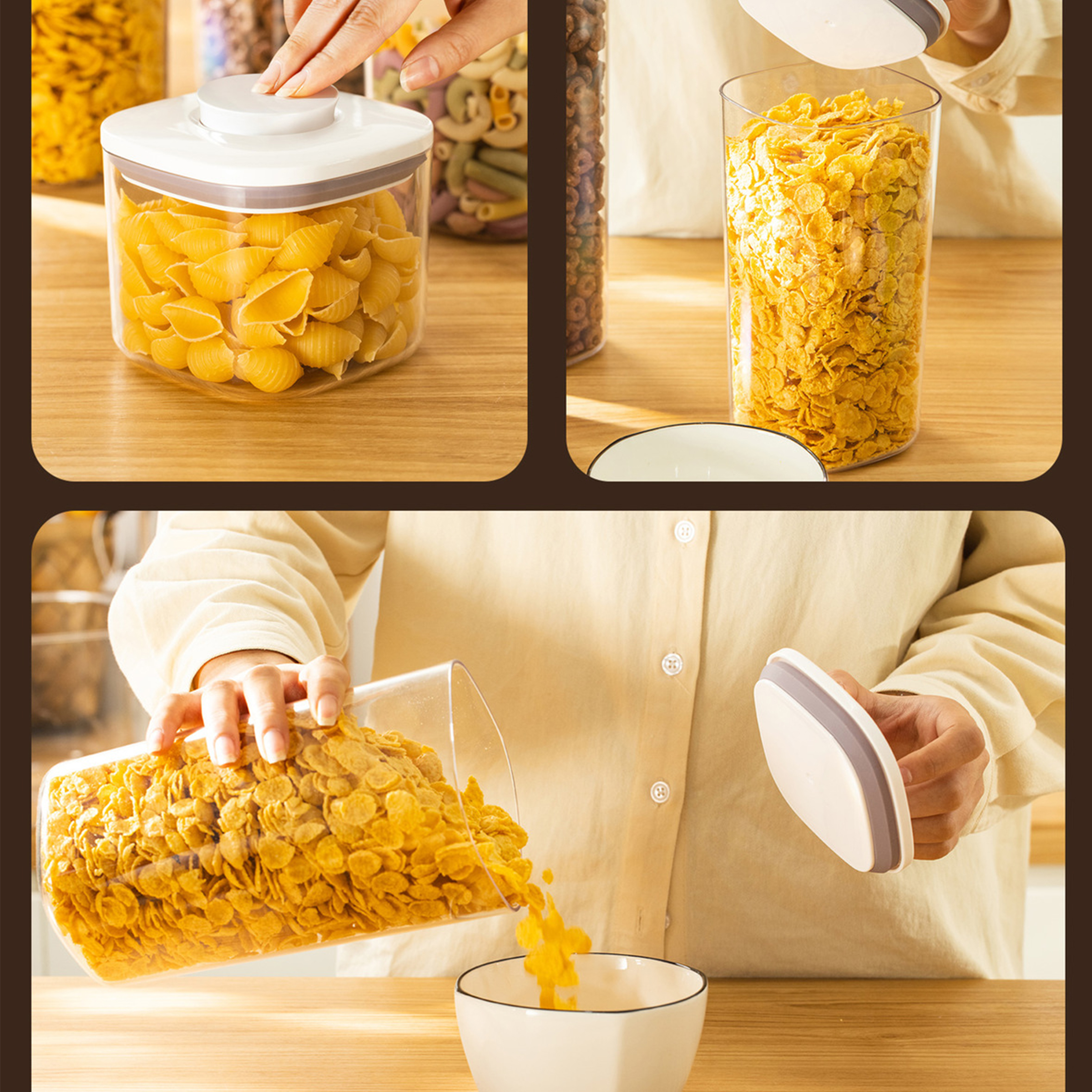 Plastic Airtight Food Storage Container With Easy-Pour Design 3