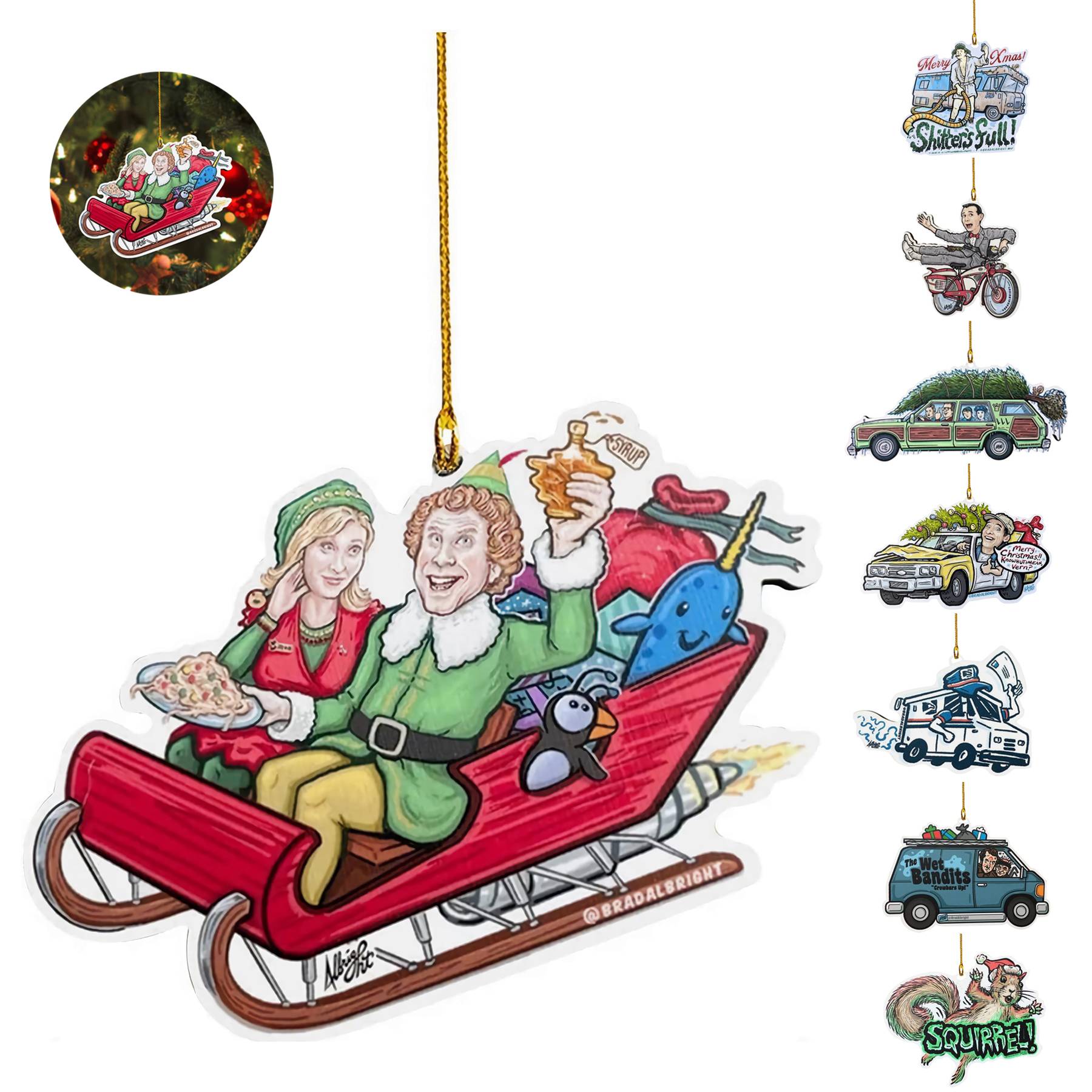 Cute Christmas Tree Hanging Decorations Ornaments Set 2
