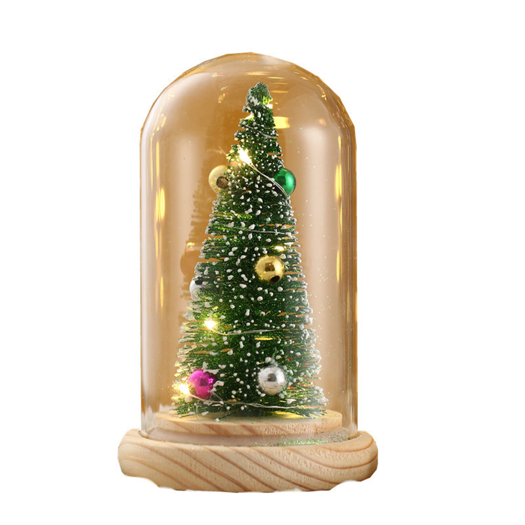 Glass Cover Luminous Christmas Tree Ornaments 4