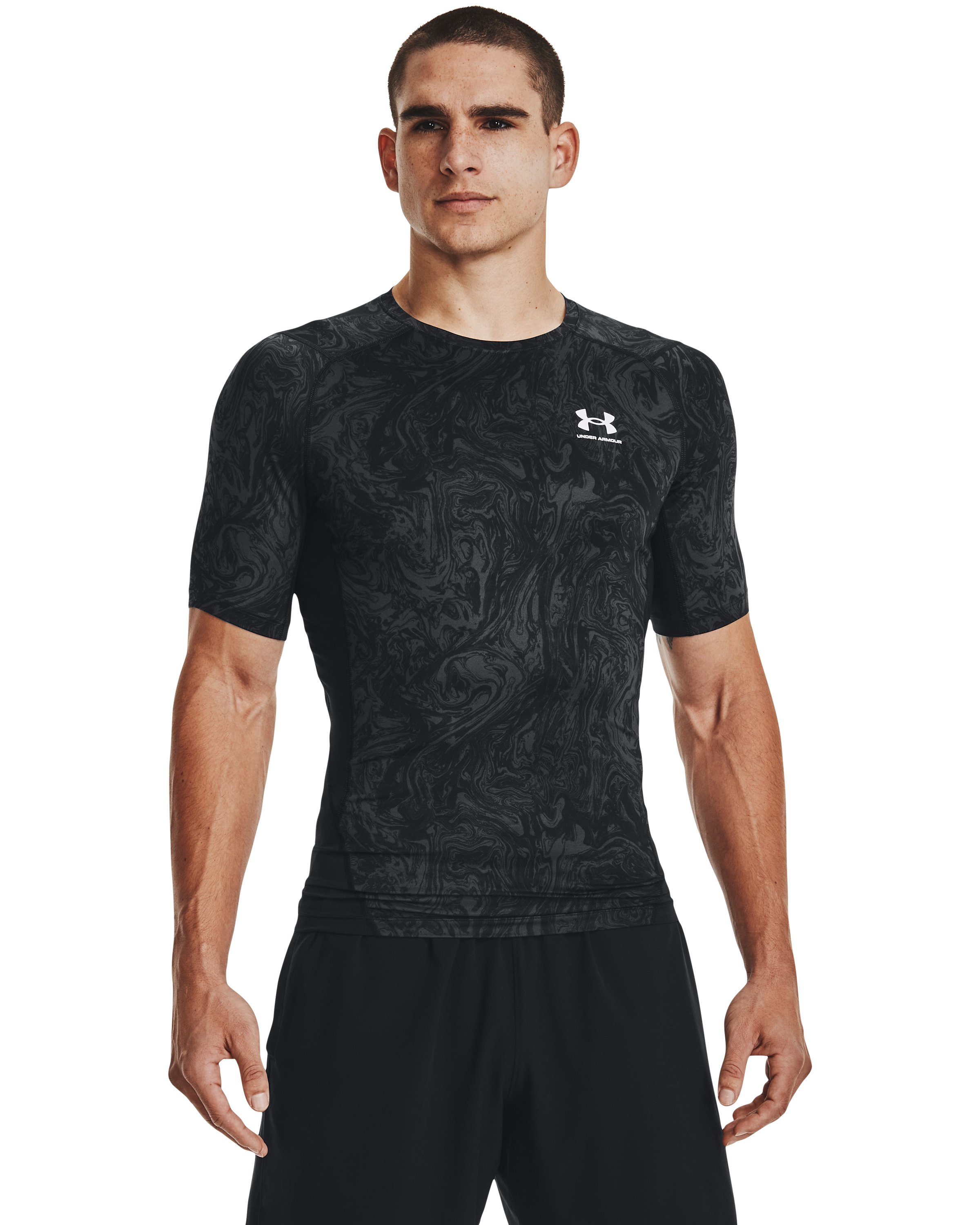Men's HeatGear Compression Printed Short Sleeve 1