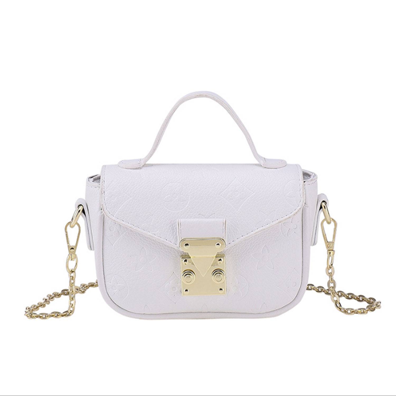PU Leather Shoulder Bag w/ Metal Chain Strap 5