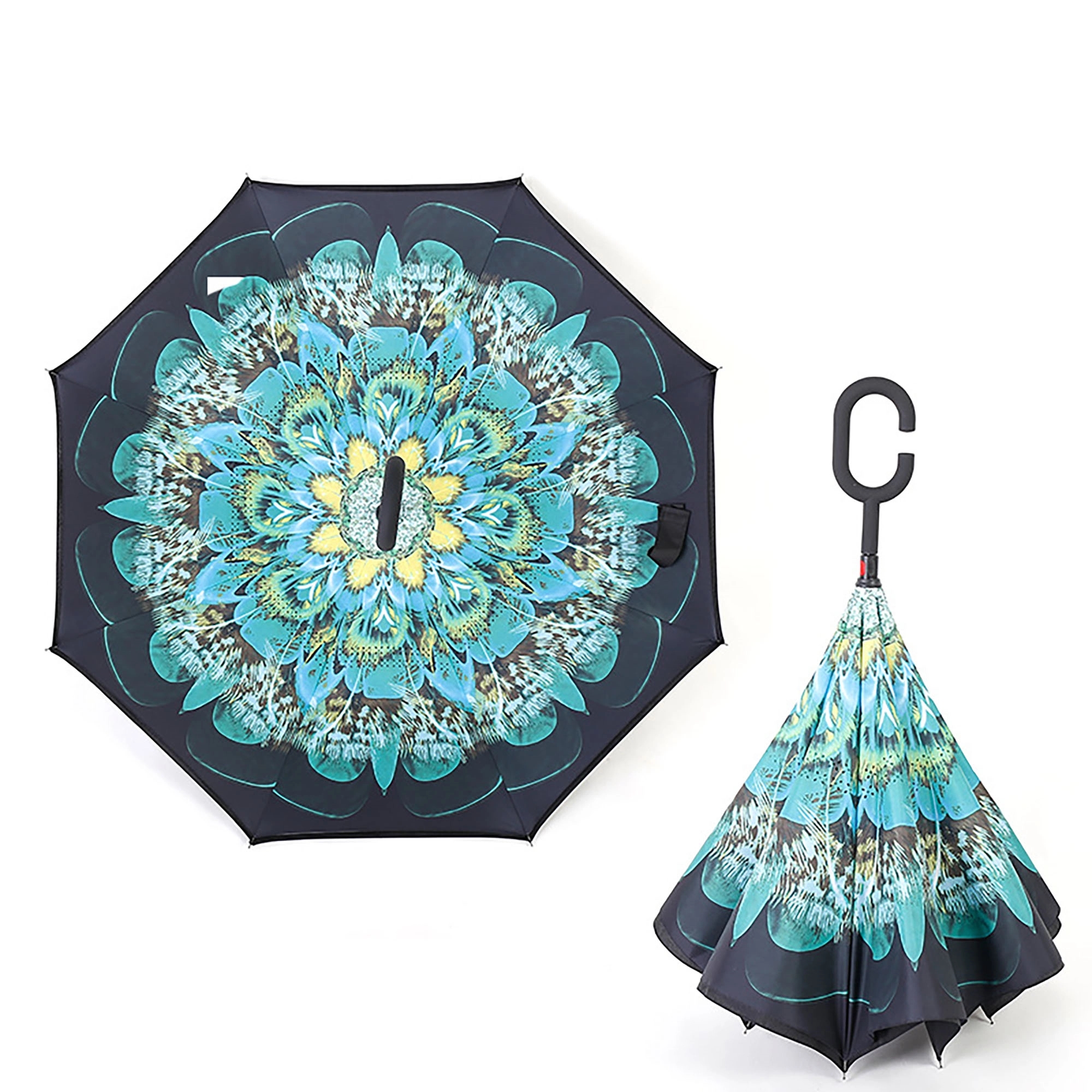 Reverse Upside Down Umbrella With C-Shaped Handle 25