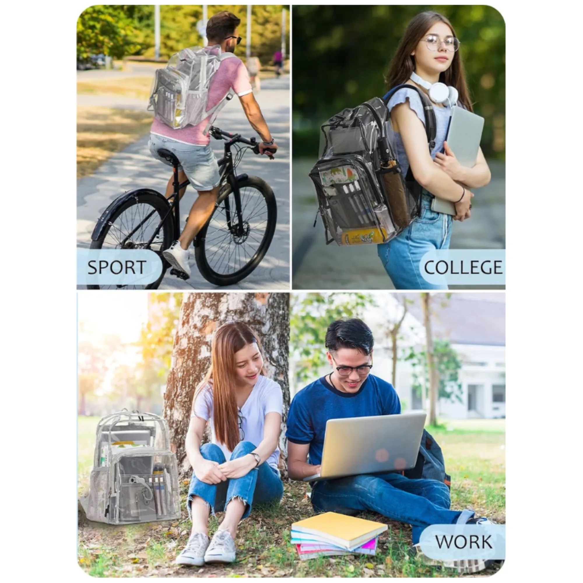 Large Capacity Transparent Student Backpack 5