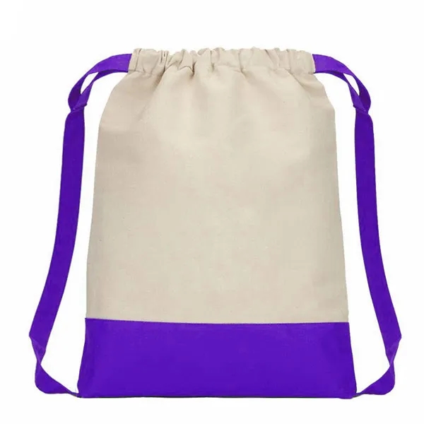 Two Tone 8 oz. Cotton Drawstring Backpack 10