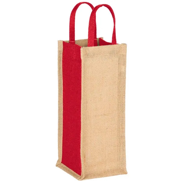 Jute Single Bottle Wine Tote, custom tote bag with logo imprint 3