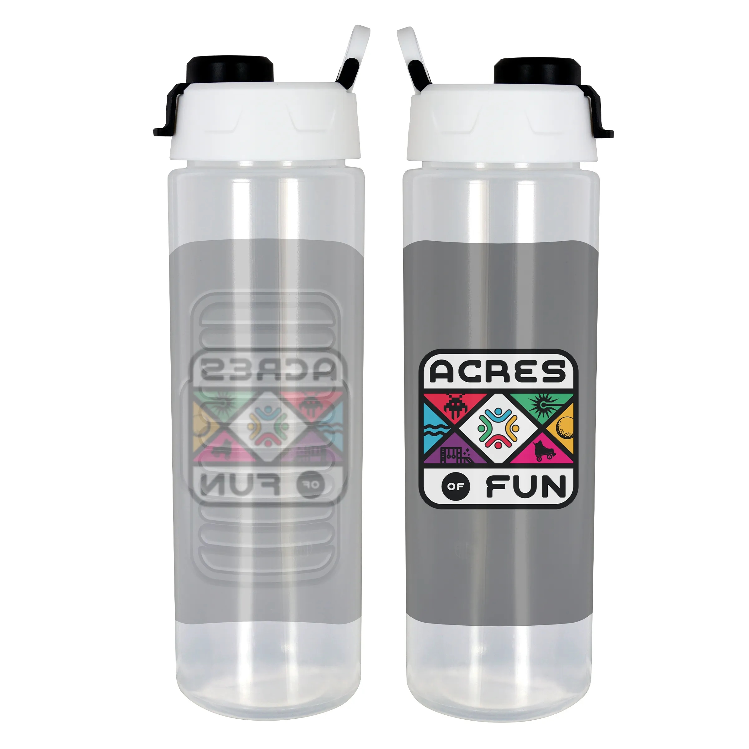 Two Tone Pop Up 24 oz. Full Color Debossed Bottle 4