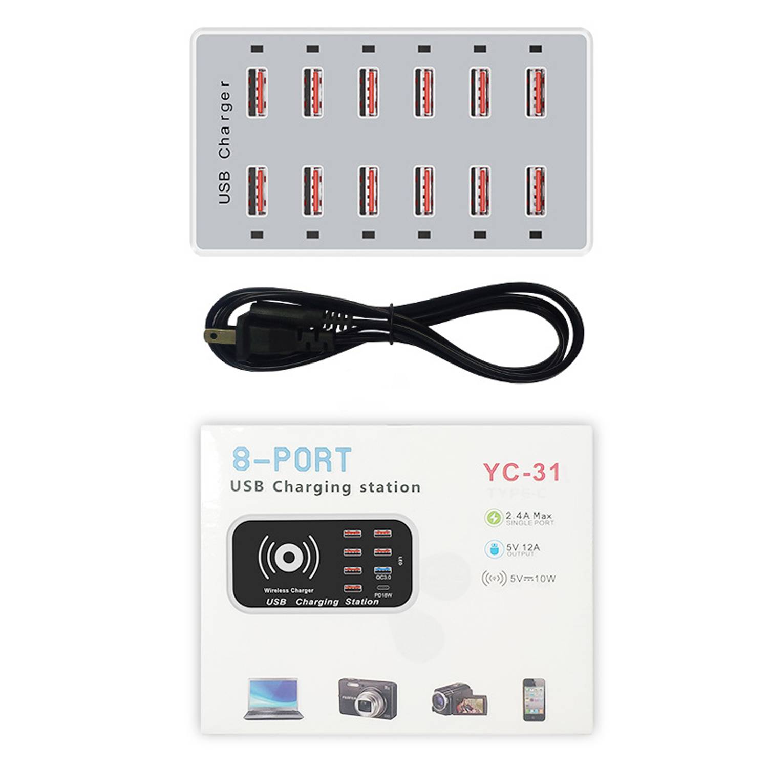 Mobile tablet 60W 12 Port USB Fast Charging Socket 4
