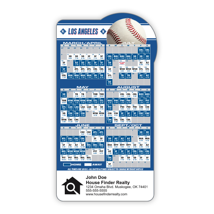 Magnet Sport Schedules - Baseball Shape (3.875x7.25) - 25 mil. 3