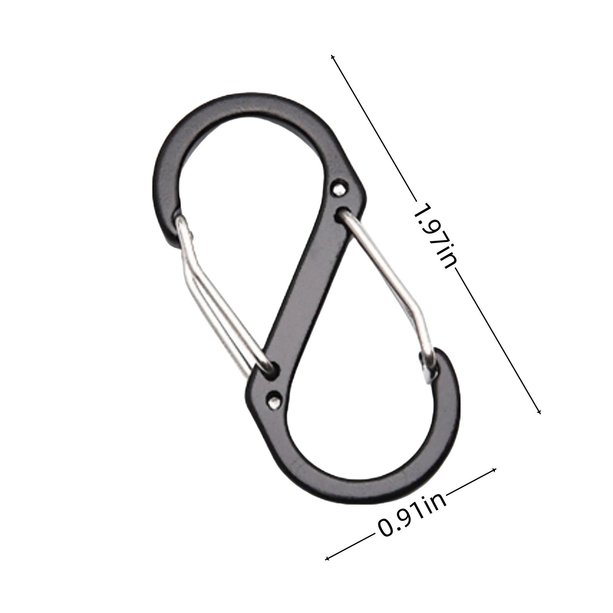 MOQ Aluminum Alloys S Shaped Carabiner Double Hook 4