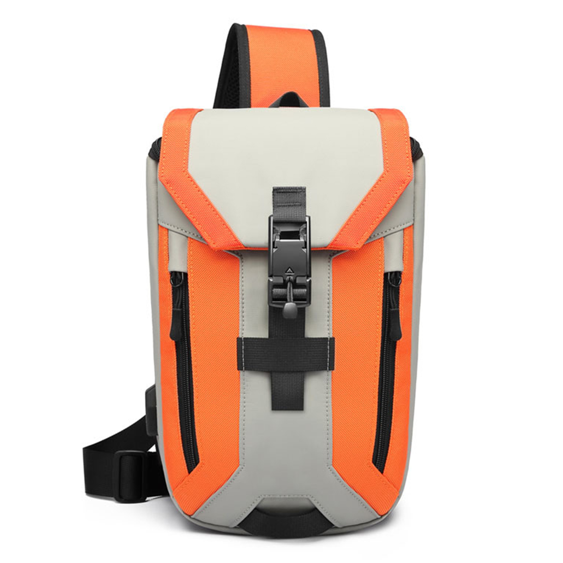 Oxford Water Resistant Crossbody Sling Bag USB Charging Port 3