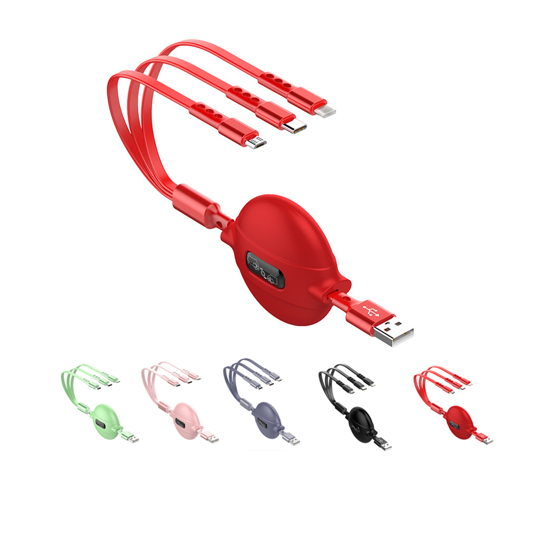 3 in 1 USB Retractable Charging Cable
