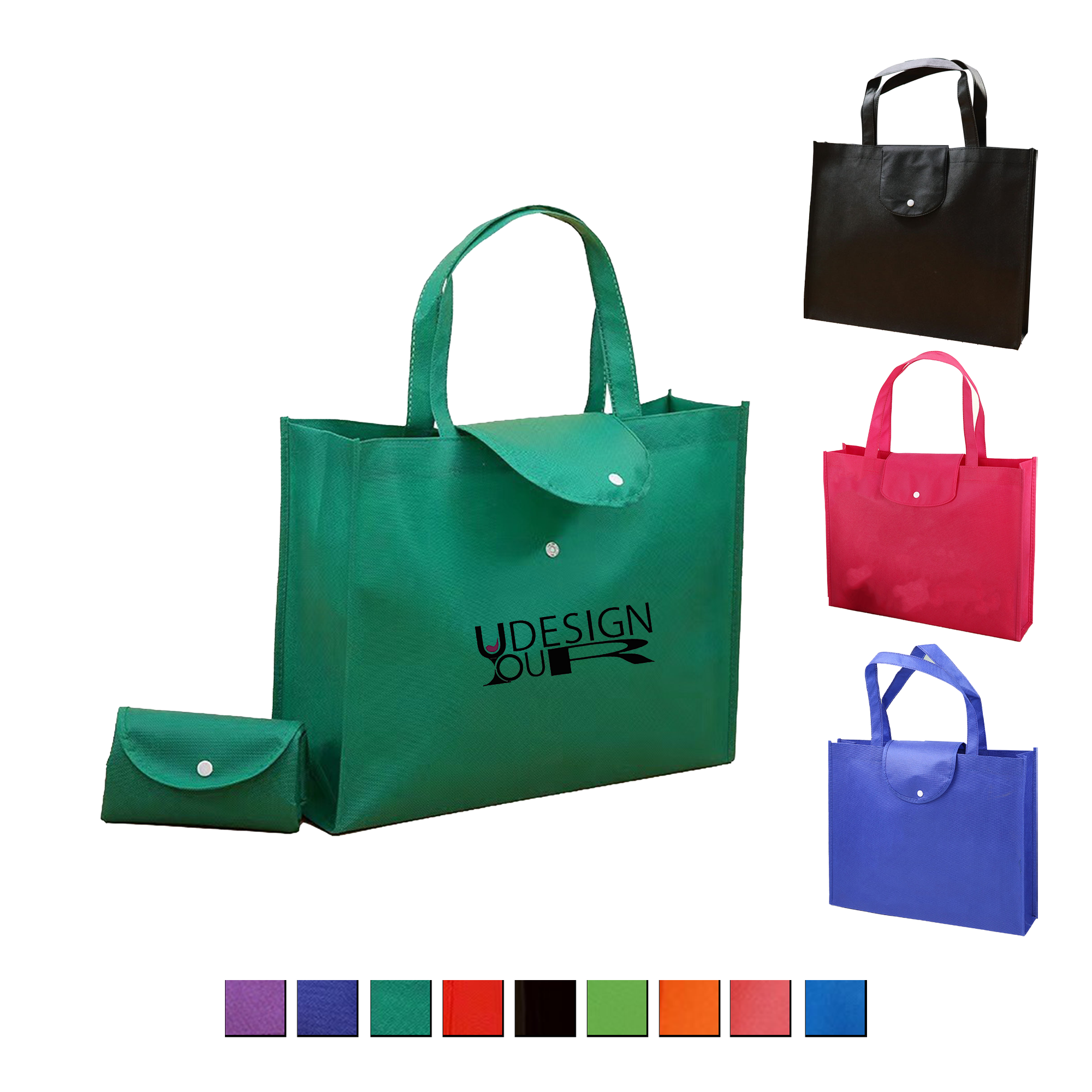 Folding Non-Woven Bag With Snap Button Closure 4