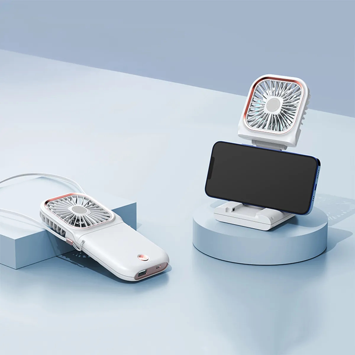 Portable Mini Fan Small Battery Powered Removable Neck Strap 9