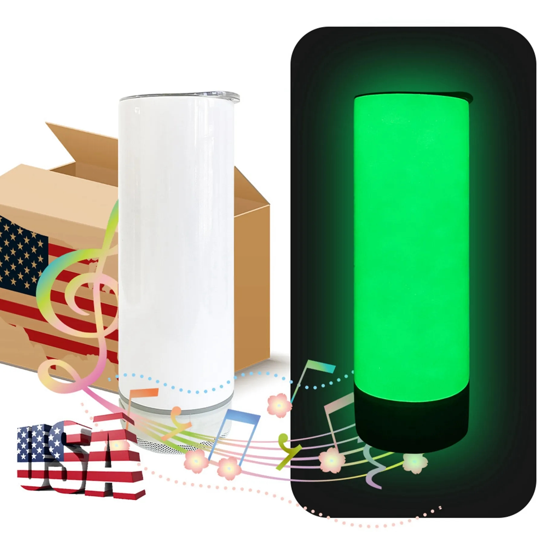 20 Oz. Luminous Vacuum Straight Mug with Wireless Speaker 2