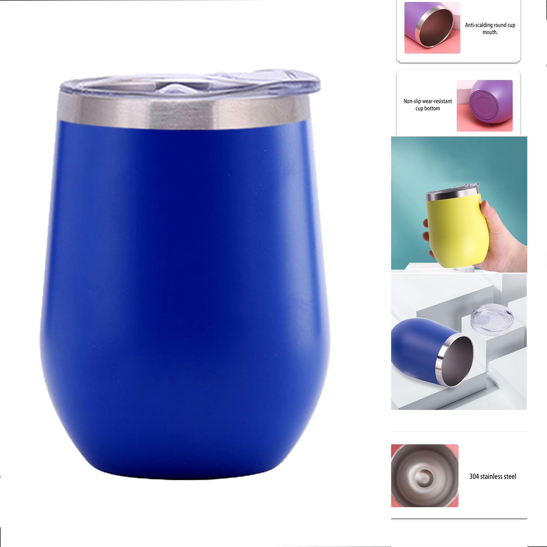 12 oz Stainless Steel Wine Tumbler 3