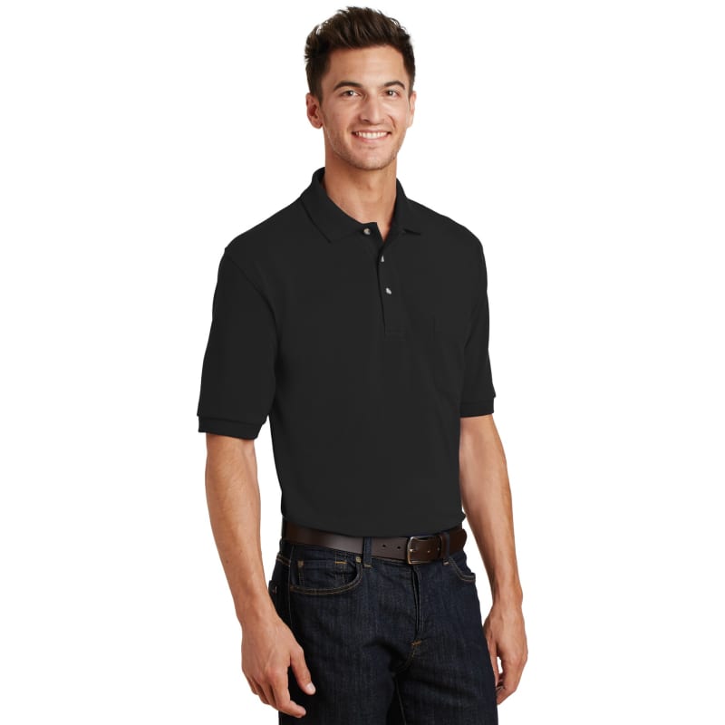 Port Authority Heavyweight Cotton Pique Polo With Pocket. 25