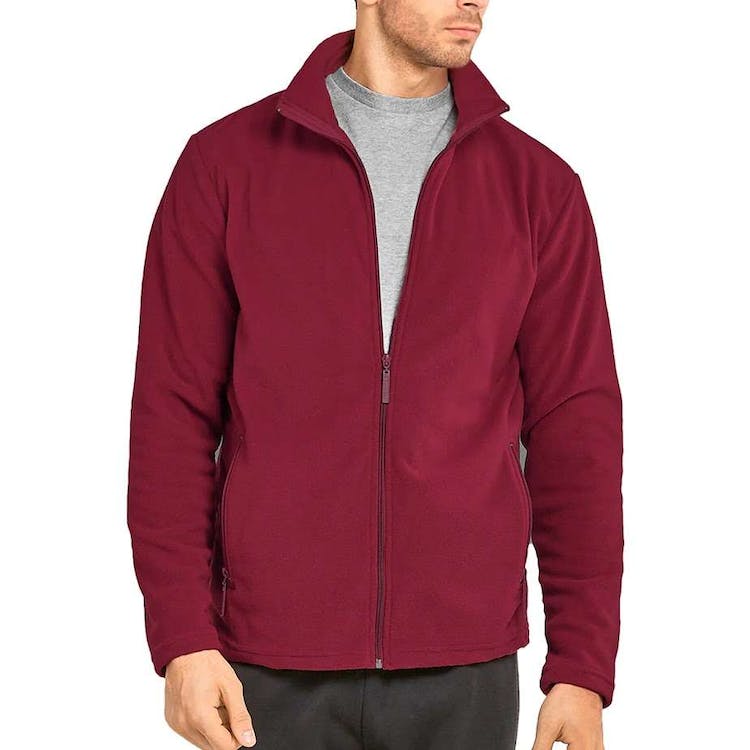 Men's Polar Fleece Jackets - Small Burgundy 2