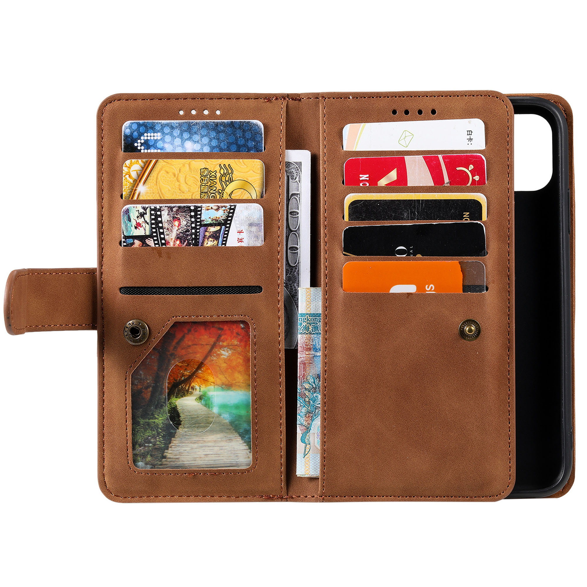Leather Stylish Wallet Case With Zipper And Card Storage 2