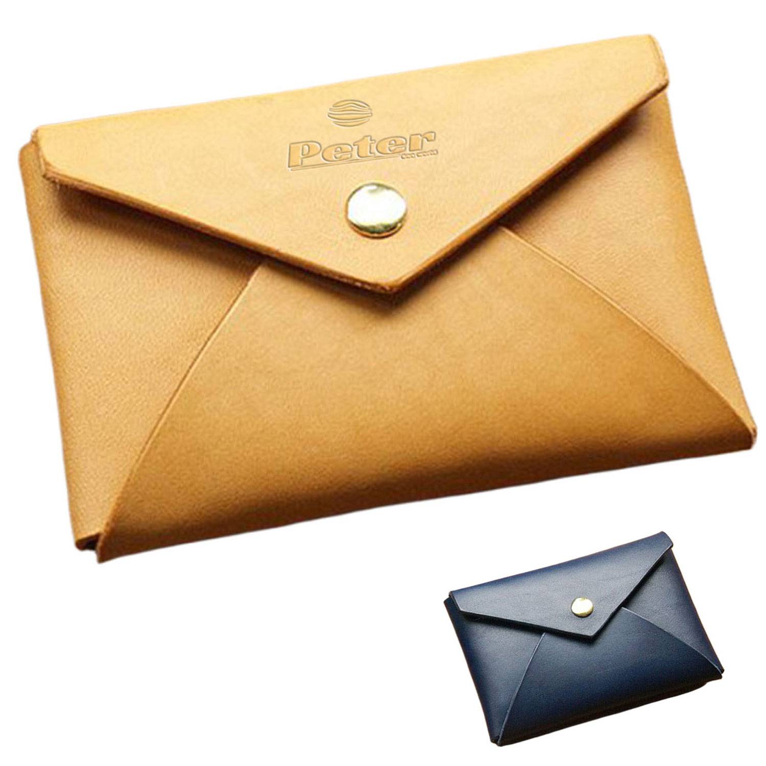 Compact PU Leather Business Card Holder Snap Closure 2