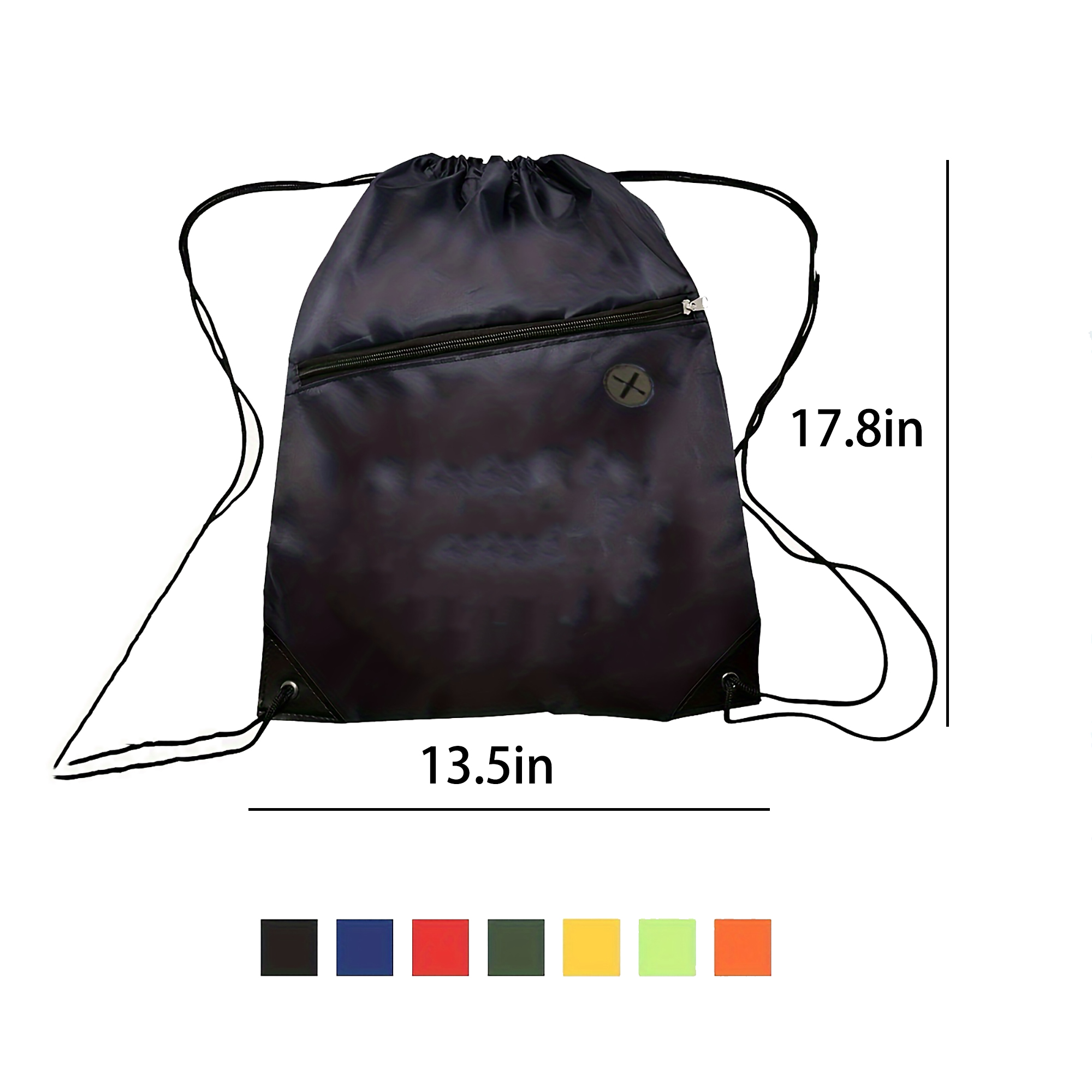 210D Polyester Drawstring Backpack with Zipper and Earbud Slot 2