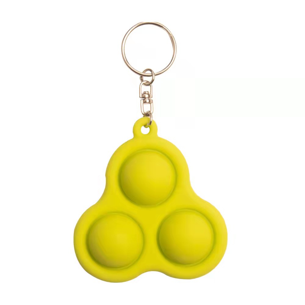 Silicone 3-Bubble Triangle Push Pop W/ Keychain 10