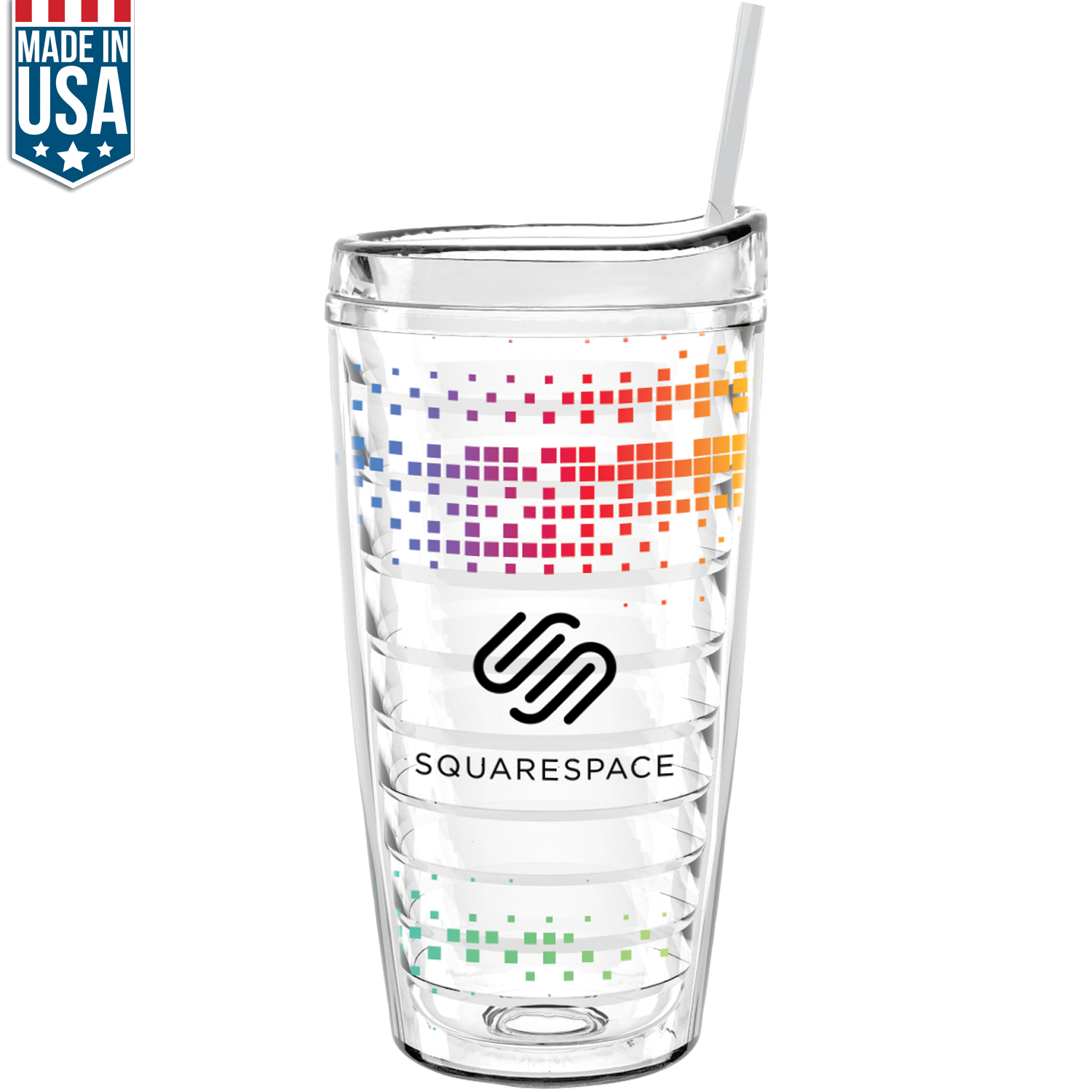 16 oz Made In The U.S.A. Tumbler with Lid & Straw 1