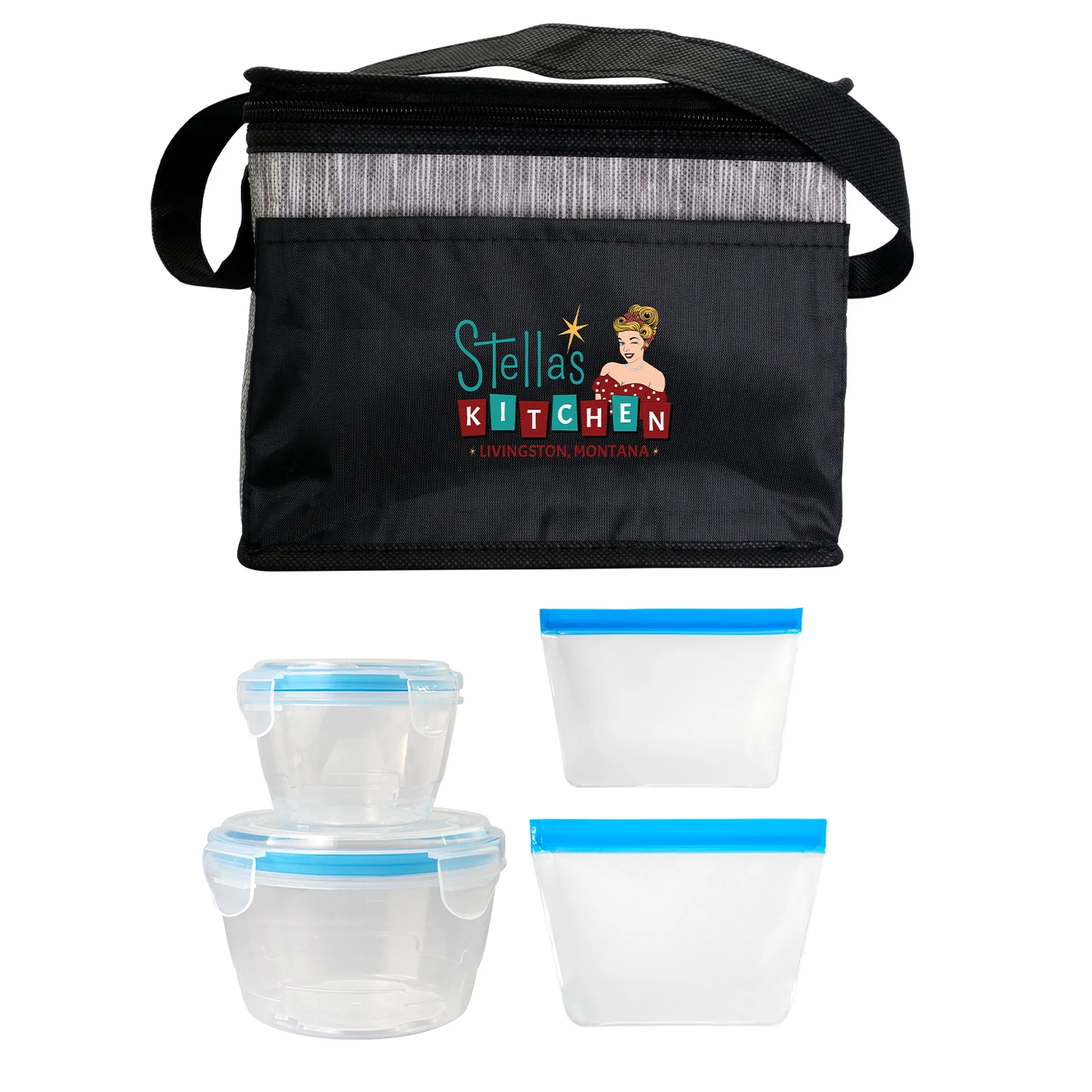 Black Graph Nested Bagged Lunch Set 16