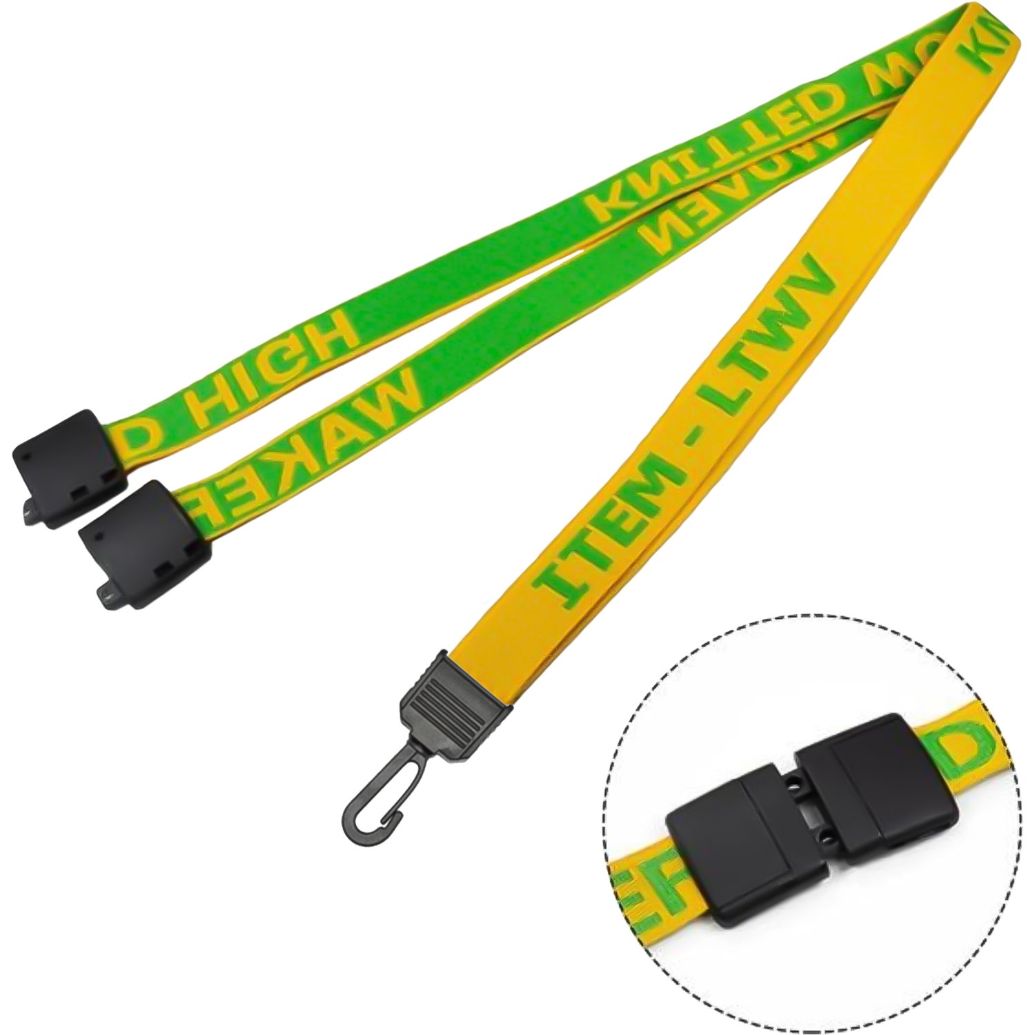 Custom Woven Lanyards with Safety Break & Plastic attachment 3